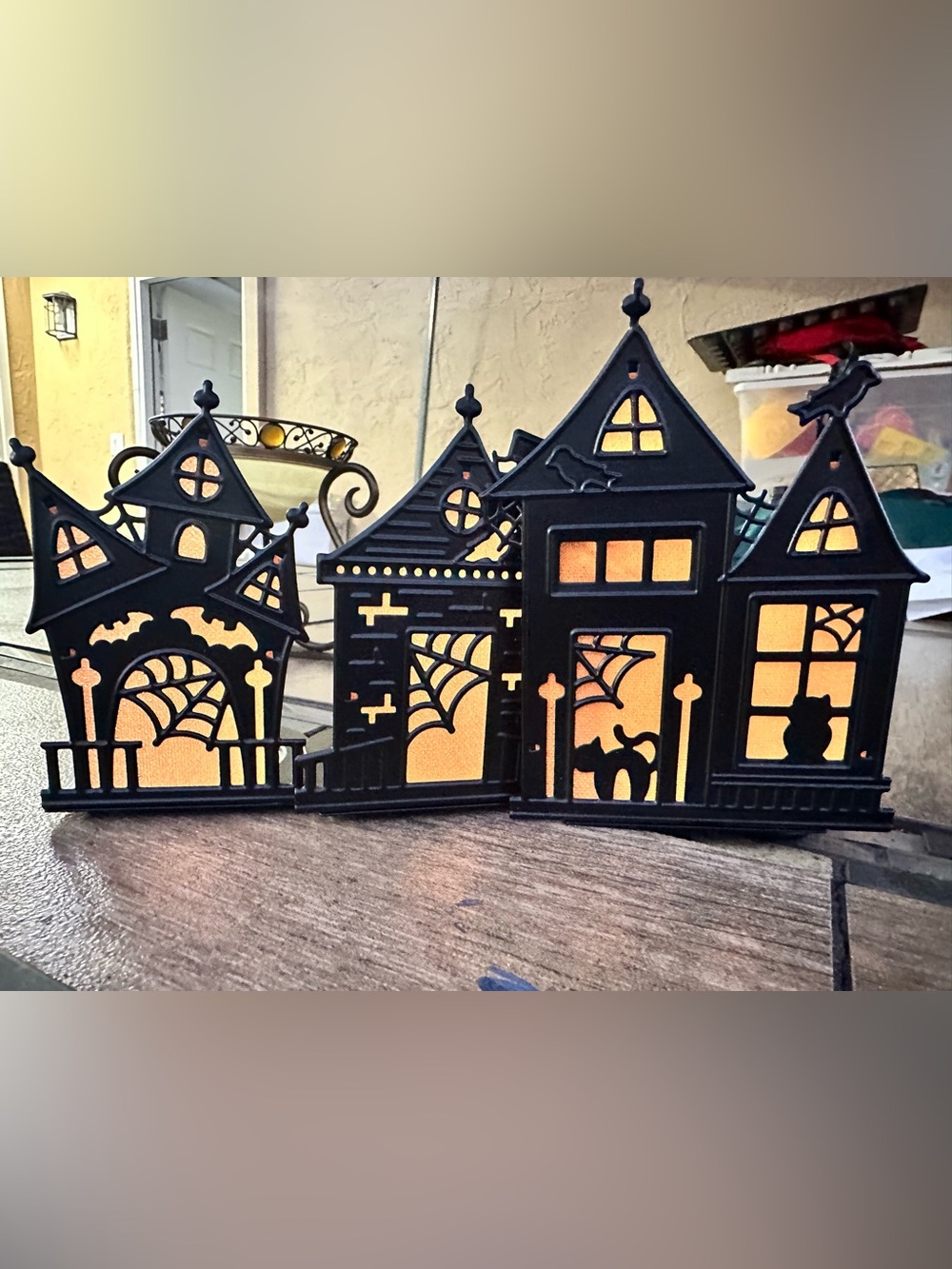 Partylite Halloween Haunted House  Accent Decor – Black and Orange